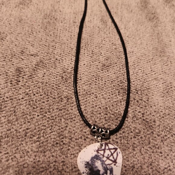 NIKKI SIXX GUITAR PICK EARRINGS / NECKLACE SET - Picture 2 of 2